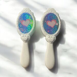 Build A Bear WHITE HEART BRUSH‎ Holographic Sparkles Soft Bristles